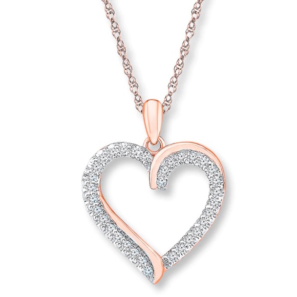 Kay Jewelers Jewelry - 1/10 Carat T.W. Diamond 14k Rose Gold Vermeil Heart Pendant Necklace